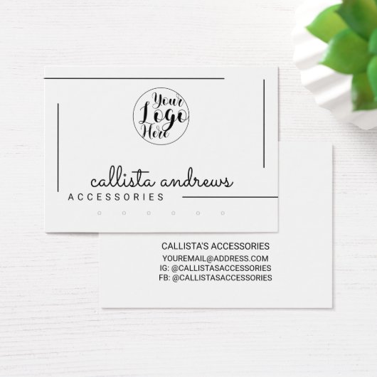 ホワイトブラック縁どスクリプトのイヤリングディスプレイ (デスク)