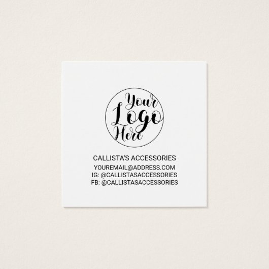 ホワイトブラック縁どスクリプトのネックレスディスプレイ (裏面)