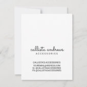 ホワイトブラック縁どスクリプトジュエリー気に命令 ノートカード (裏面)