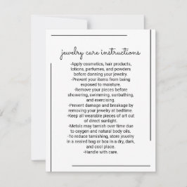 ホワイトブラック縁どスクリプトジュエリー気に命令 ノートカード