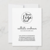 ホワイトブラック縁どロゴのジュエリー気に指示 ノートカード (裏面)