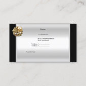 ホワイトブラック金ゴールドエレガントブティック金ゴールドプロファイル 名刺 (裏面)
