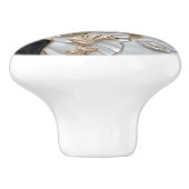 ホワイトブラック金ゴールドシェル3Dエフェクト セラミックノブ (側面)