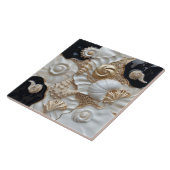 ホワイトブラック金ゴールドシェル3Dエフェクト タイル (側面)