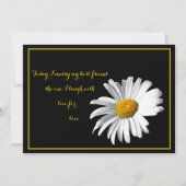 ホワイトブラック金ゴールドデイジー結婚式招待状 招待状 (正面)