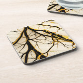 ホワイトブラック金ゴールド大理石セラミックタイル コースター (左側)