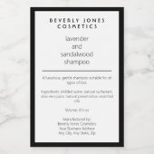 ホワイトブラック防水シャンプーボトルラベル フードラベル (シングルラベル)