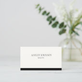 ホワイトブラック高級シンプル名刺 名刺 (スタンド正面)