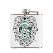 ホワイトブラック&グリーングリッターライオンシュガースカル フラスク (裏面)
