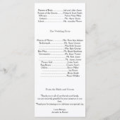 ホワイトブラック&シルバーのダマスク結婚式プログラム プログラム (裏面)