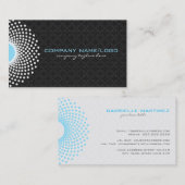 ホワイトブラック&ブルー華美サークル&ドットマンダラ 名刺 (正面/裏面)