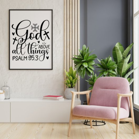 ホワイトブラック・信仰霊感キリスト教引用文 ポスター