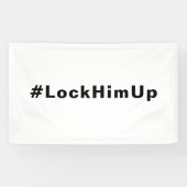 ホワイトブラック#LockHimUpミニマル文字 横断幕 (横)