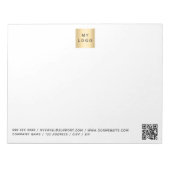 ホワイトブラックQRコードのビジネスロゴ ノートパッド (正面)