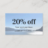 ホワイトブラックqrコードカスタムフォトロゴ事業 割引カード (正面)