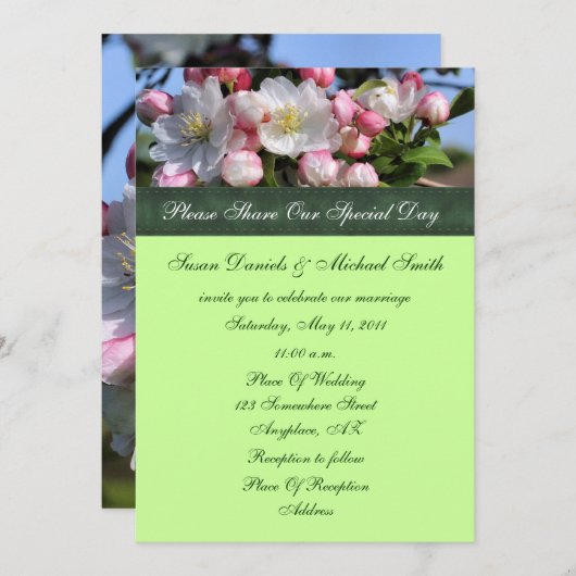 ホワイトブラッズフローラ結婚式招待状 招待状 (正面/裏面)