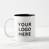 ホワイトブランドのブラックビジネスロゴと名前 ツートーンマグカップ (左)