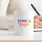 ホワイトブランドモダンのカスタムロゴ コーヒーマグカップ