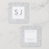 ホワイトブリックシンプルインテリアデザイモダンナー スクエア名刺 (正面/裏面)