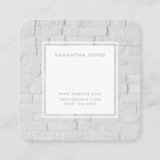 ホワイトブリックシンプルインテリアデザイモダンナー スクエア名刺 (裏面)