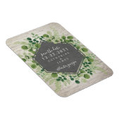 ホワイトブリック植物結婚式の日付を保存 マグネット (右側)