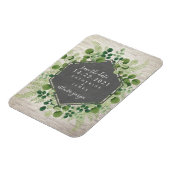 ホワイトブリック植物結婚式の日付を保存 マグネット (左側)