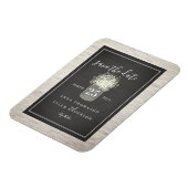 ホワイトブリック赤ちゃんの息の結婚式は日付を保存 マグネット (左側)