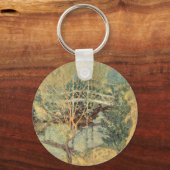 ホワイトブリッジbyトータックマン、ヴィンテージ印象派 キーホルダー (正面)