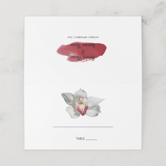 ホワイトブルゴーディオーキッド結婚ズ座席表 プレイスカード (外部開封)