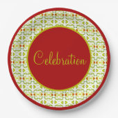 ホワイトブルゴーニュとライムグリーン ペーパープレート (正面)