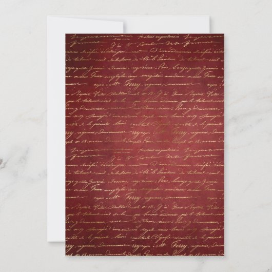 ホワイトブルゴーニュと金ゴールドフローラベビーシャワー 招待状 (裏面)