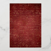 ホワイトブルゴーニュと金ゴールド結婚フローラ 箔招待状 (裏面)