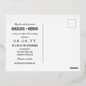 ホワイトブルゴーニュフローラグリーンリー結婚モノグラム 箔招待状ポストカード (裏面)