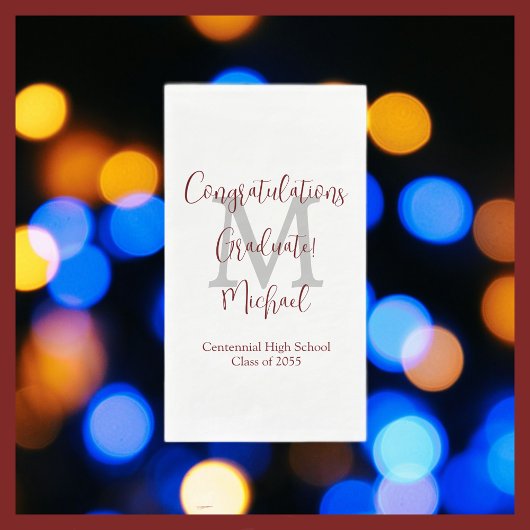 ホワイトブルゴーニュ卒業パーティー名モノグラム