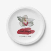 ホワイトブルゴーニュ結婚ー蘭 ペーパープレート (正面)