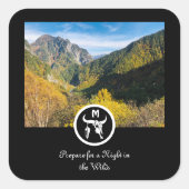 ホワイトブルスカルシルエットモノグラムフォト スクエアシール (正面)