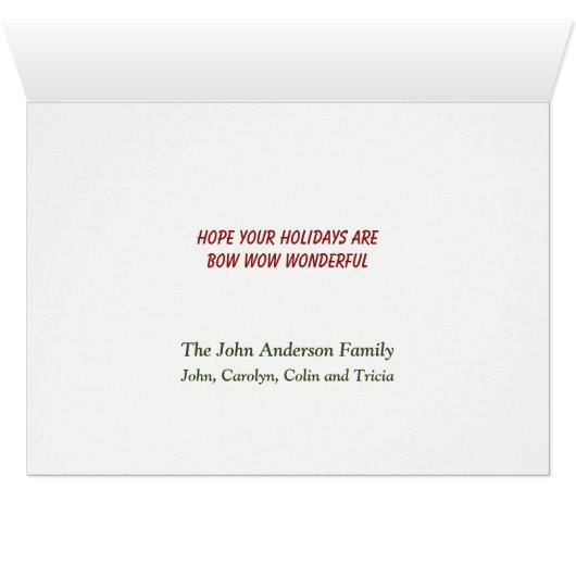 ホワイトブルテリアドッグクリスマスススススススそりカード (内部横(下))