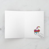 ホワイトブルテリアハッピーバースデーグリーティングカード カード (内部)