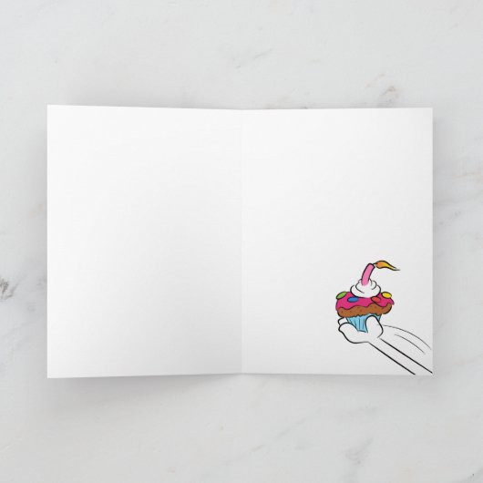 ホワイトブルテリアハッピーバースデーグリーティングカード カード (内部)