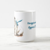 ホワイトブルドッグバスクリスマスコーヒーマグカップ コーヒーマグカップ (中央)