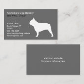 ホワイトブルフランスのドッグシルエット | Frenchie Dog 名刺 (正面/裏面)