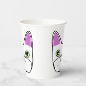 ホワイトブルフランスのドッグ顔 紙コップ (左)