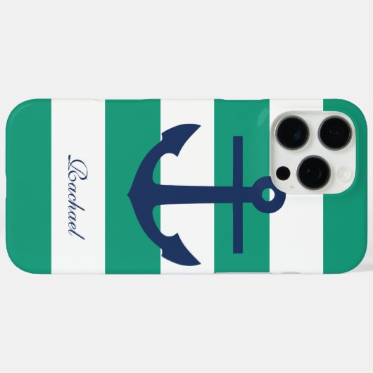 ホワイトブルーとグリーンのいかりの重量 Case-Mate iPhoneケース (裏面 (横))