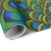 ホワイトブルーとグリーンピエバルピーコック ラッピングペーパー (ロールコーナー)