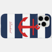 ホワイトブルーとレッドいかりの重量 Case-Mate iPhoneケース (裏面 (横))