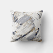 ホワイトブルーと金ゴールド絵画ブラシ クッション (裏面)