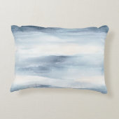 ホワイトブルーのクリスマスツリー冬の雪 アクセントクッション (裏面)