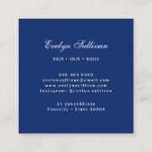 ホワイトブルーの磁器バタフライロゴ名刺 スクエア名刺 (裏面)