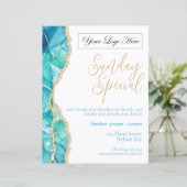 ホワイトブルーエレガントレストランスペシャルポスター (スタンド正面)