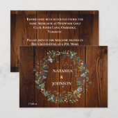 ホワイトブルーグリーンリーフ結婚フローラデザイン ノートカード (正面/裏面)